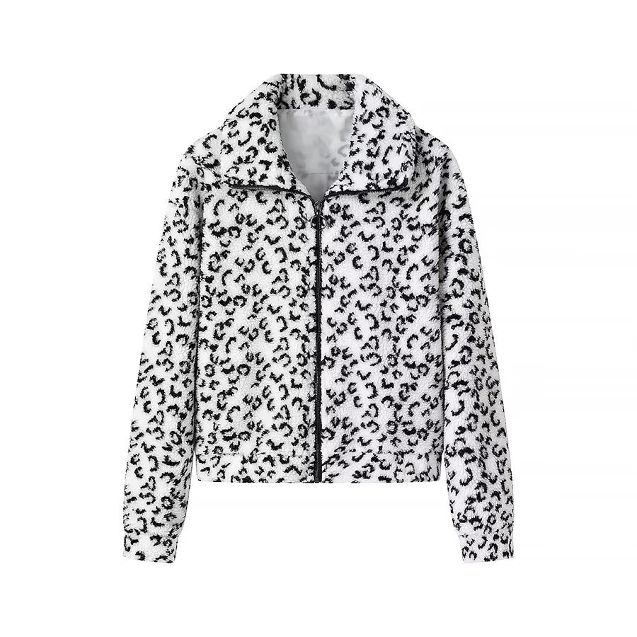 Damen nan kuschelige Teddy-Fleece Jacke mit Stehkragen und durchgehendem Reißverschluss Drune