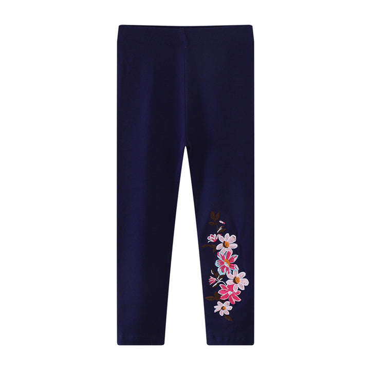Mädchen Leggings mit floralem Stickdesign Drune
