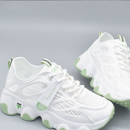Damen Leichte Sport Sneakers mit atmungsaktiver Mesh-Oberfläche und dämpfender Sohle Drune