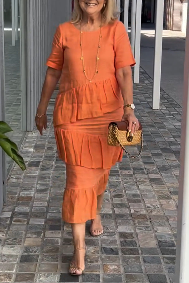 Damen sommerliches Freizeitkleid mit schwingendem Saum Drune