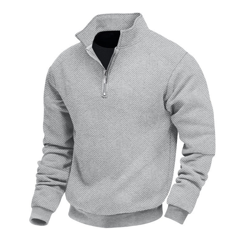 Herren Halbzip-Pullover mit geometrischer Waffelstruktur Drune