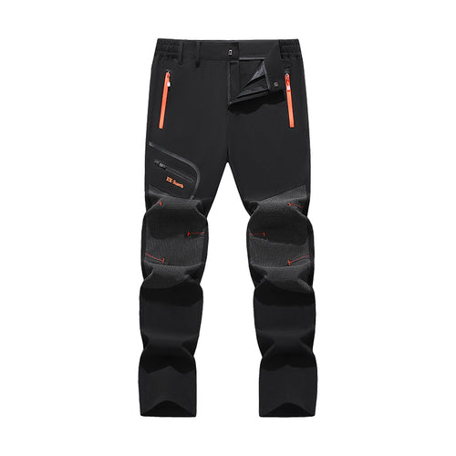 Herren Softshell-Outdoorhose mit verstärkten Kniepartien, Reißverschlusstaschen und elastischem Bund Drune