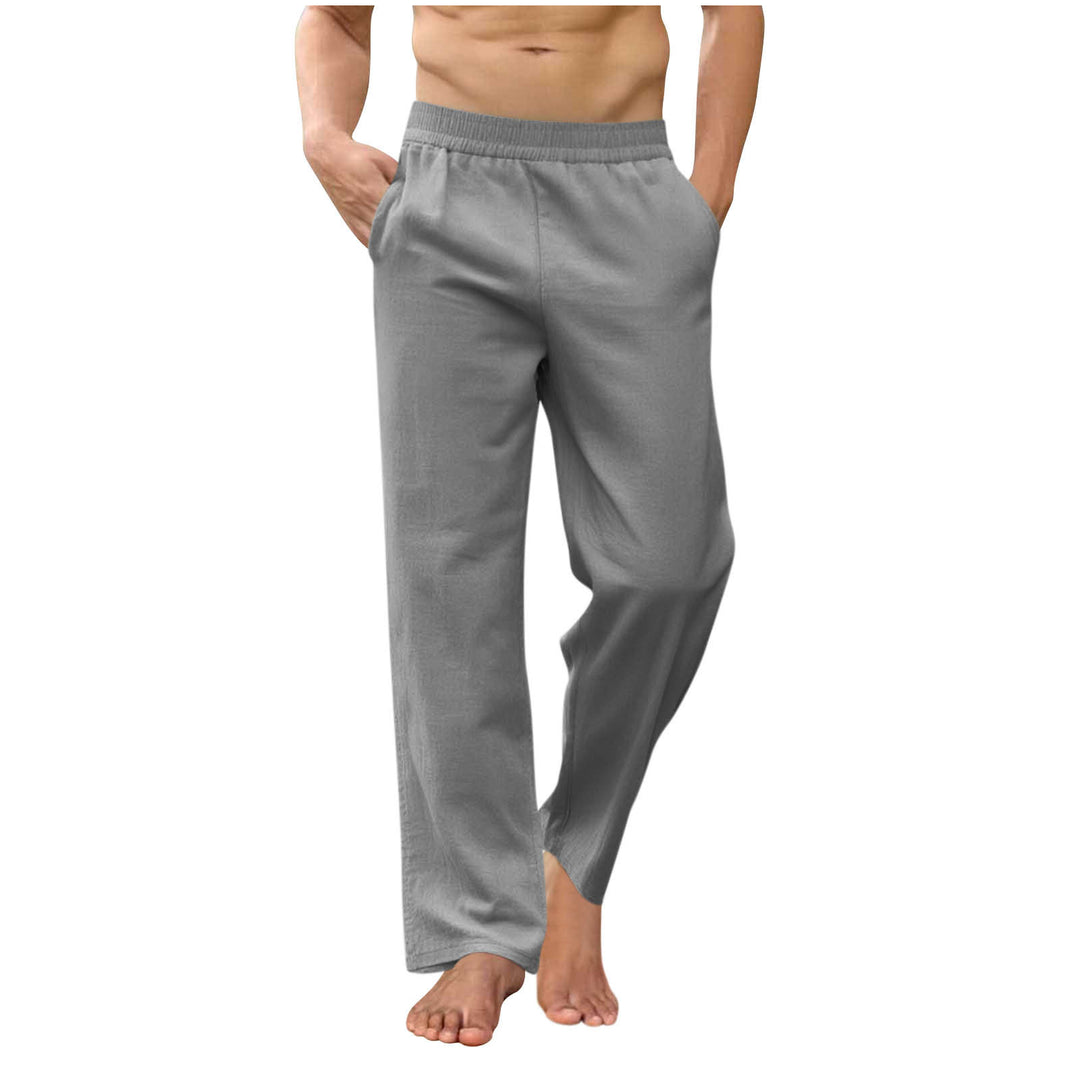 Herren nan lockere Loungehose mit elastischem Bund, Eingrifftaschen und seitlichen Knöchelschlitzen Drune