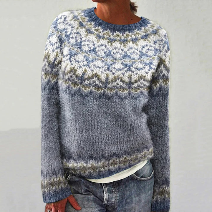 Damen Strickpullover mit einzigartigem Fair-Isle-Muster und lässiger Passform Drune
