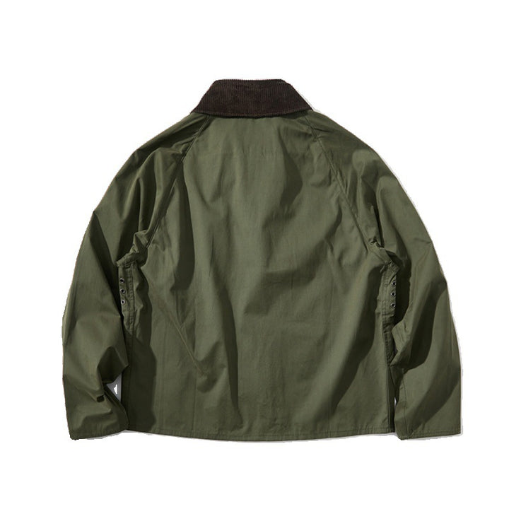 Herren Kurz geschnittene Utility-Fieldjacke mit Cordkragen und D-Ring-Details Drune