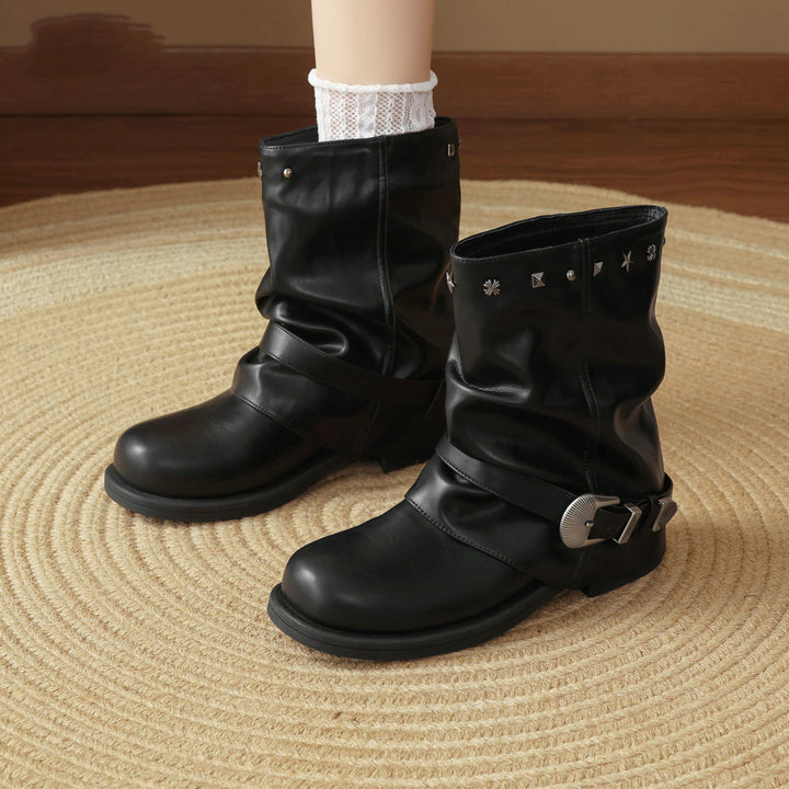 Damen Modische Stiefel mit dekorativen Details Drune