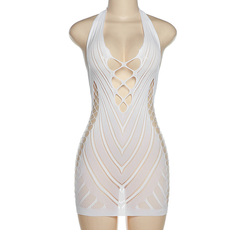 Damen Netzkleid mit verführerischen Ausschnitten Drune