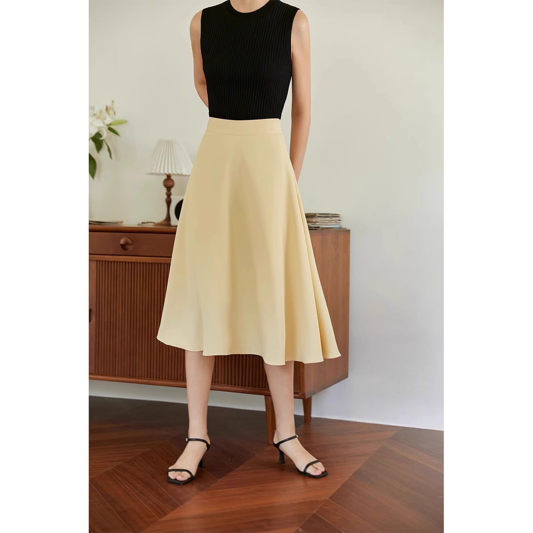 Damen Eleganter Midirock mit fließendem Schnitt Drune