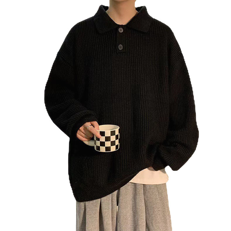 Damen Bequemer Grobstrickpullover mit Kragen Drune