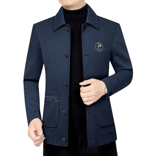 Herren Strukturierte Übergangsjacke mit Reverskragen und aufgesetzten Taschen Drune