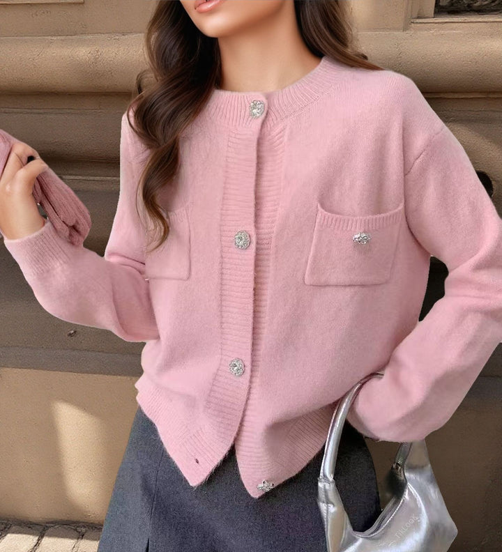 Damen Strickjacke mit eleganten Knopfdetails und praktischen Taschen Drune