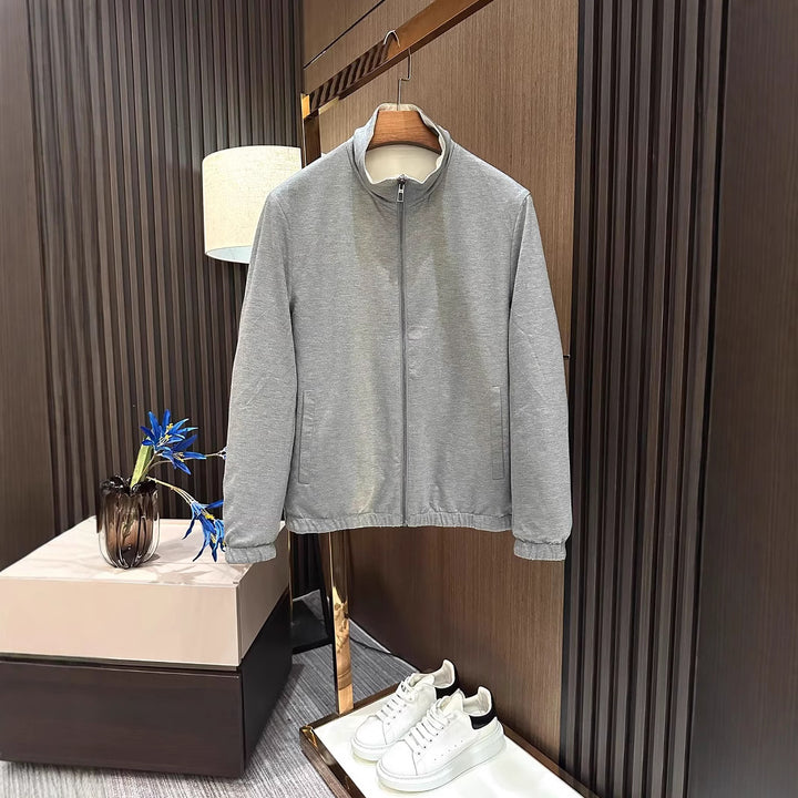 Herren Leichte Reißverschluss-Jacke mit elastischem Saum und kontrastkragen Drune