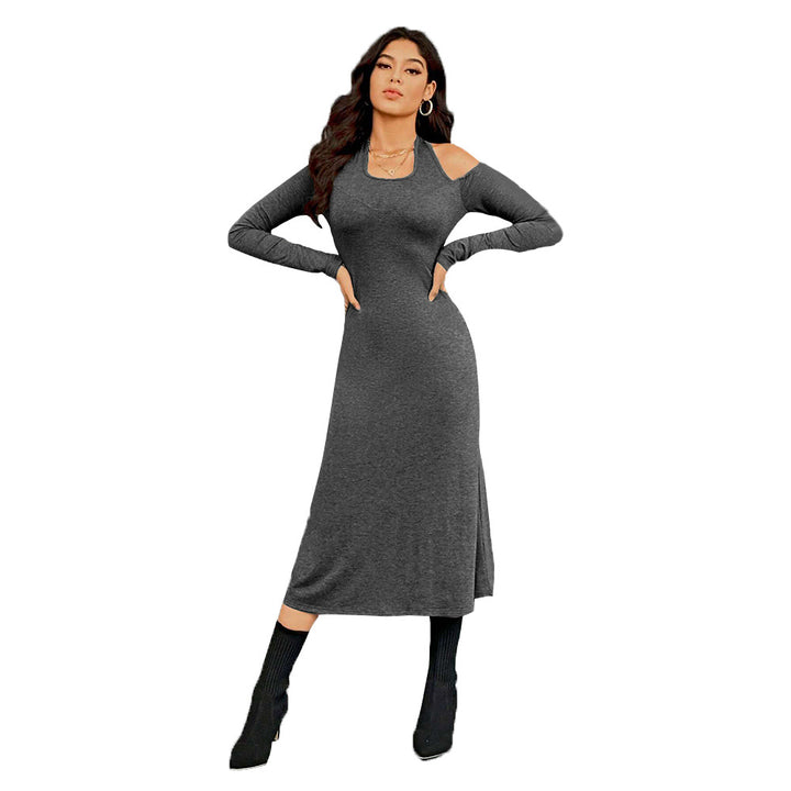 Damen figurbetontes Midikleid mit Neckholder, Cut-Out-Schultern und taillierter Jersey-Silhouette Drune