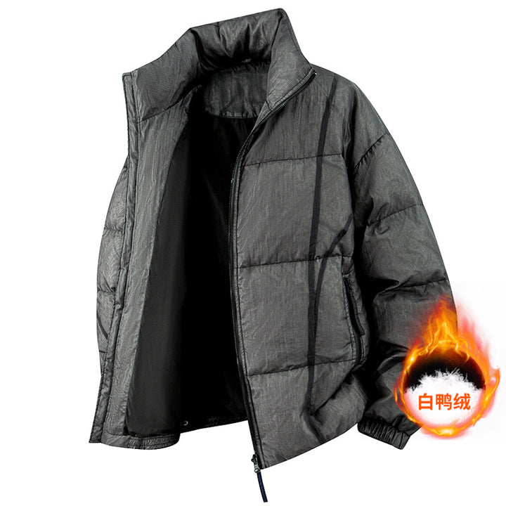Herren Wattierte Oversize-Steppjacke mit hohem Stehkragen und elastischen Bündchen Drune