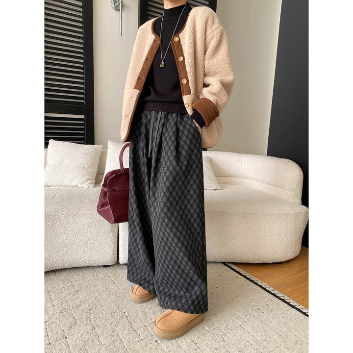 Damen kuschelige Fleecejacke mit Knopfleiste und praktischen Taschen Drune