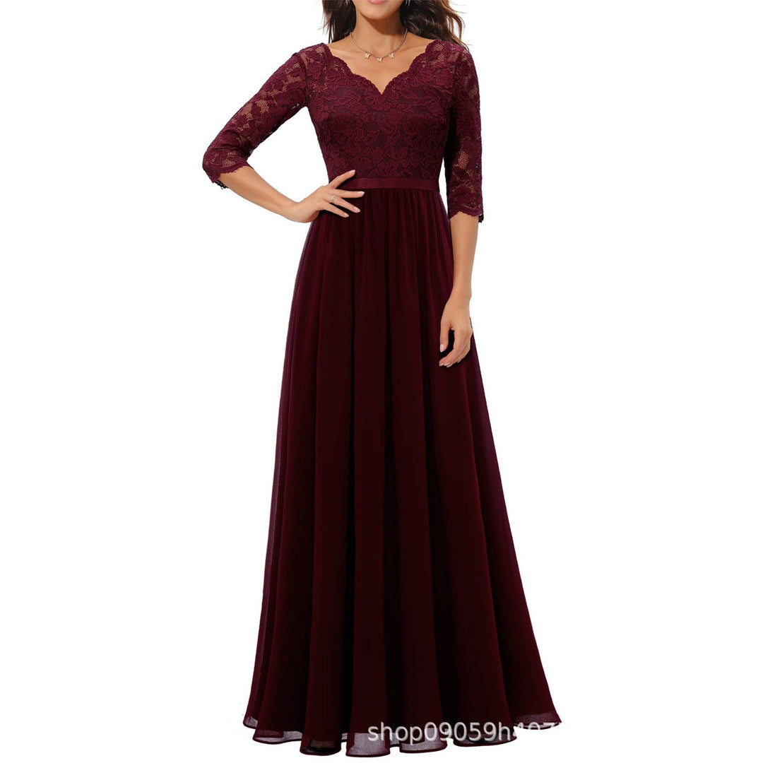 Damen elegantes Spitzenkleid Drune