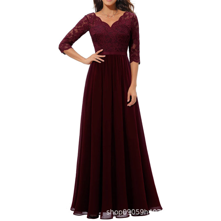 Damen elegantes Spitzenkleid Drune