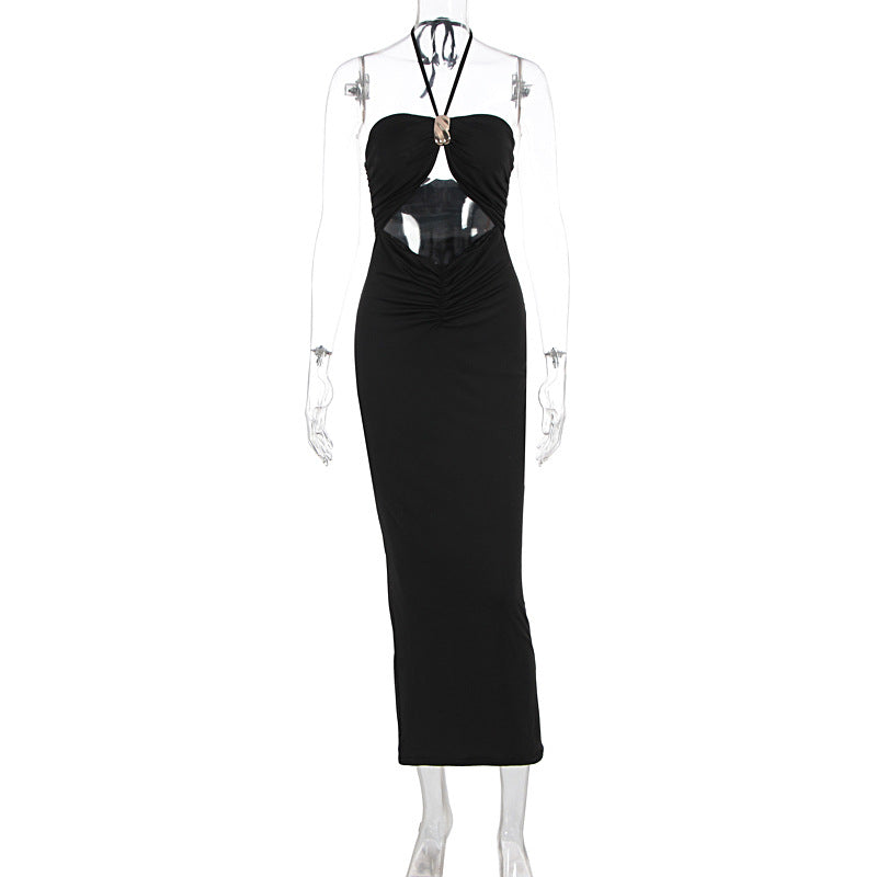 Damen figurbetontes Abendkleid mit schulterfreiem Design und eleganter Drapierung Drune