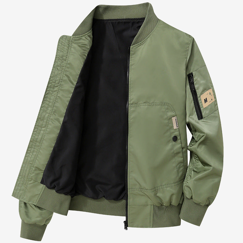 Herren Leichte Bomberjacke aus Nylon mit Ärmeltasche und gerippten Bündchen Drune