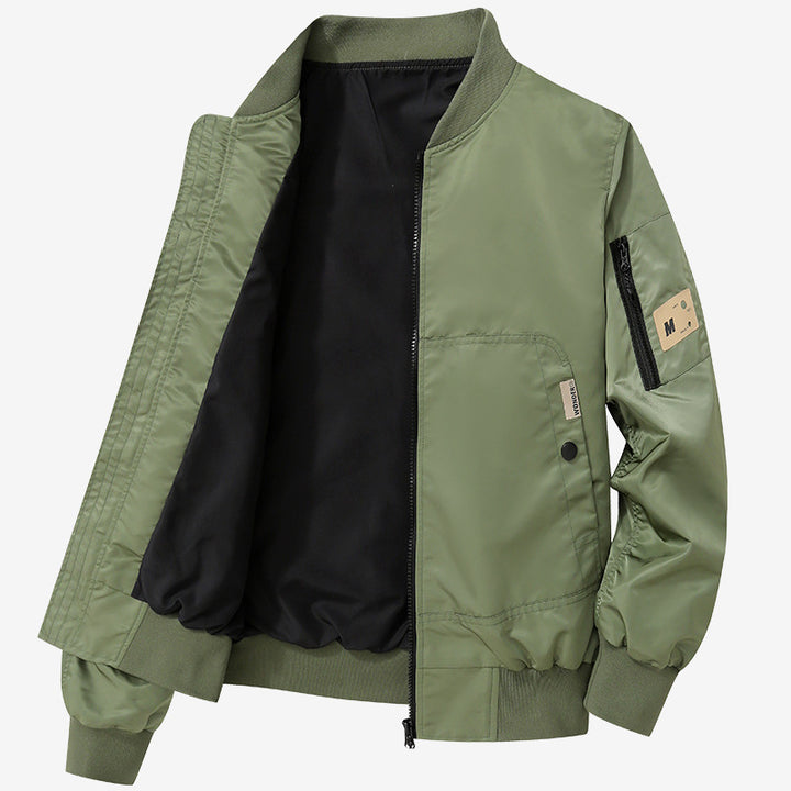 Herren Leichte Bomberjacke aus Nylon mit Ärmeltasche und gerippten Bündchen Drune