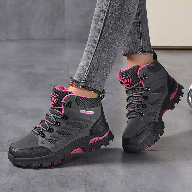 Damen nan wasserdichter knöchelhoher Trekkingstiefel mit atmungsaktivem Netzfutter und gepolstertem Schaft sowie rutschfester Profilsohle Drune