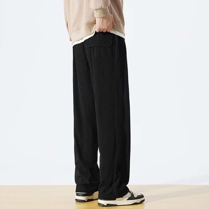 Herren Lässige Cordhose mit Elastischem Bund und Seitentaschen Drune