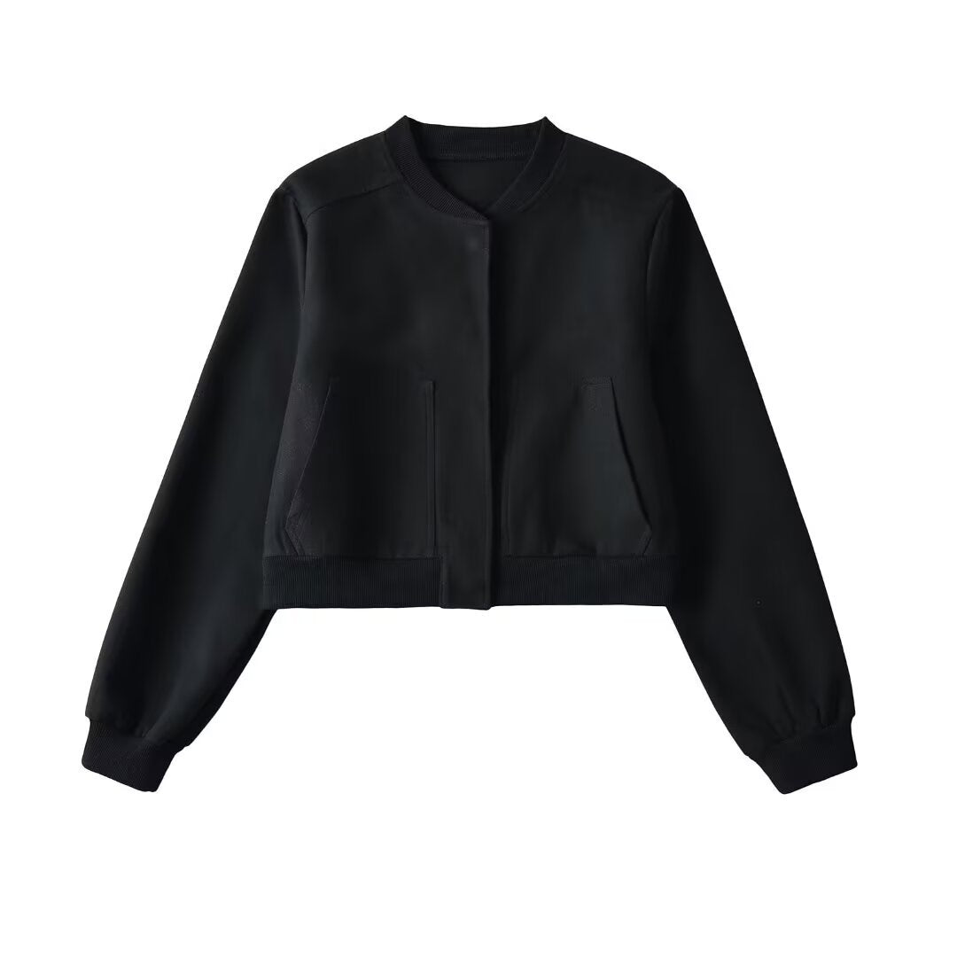 Damen lässige cropped Sweatjacke mit Taschen Drune