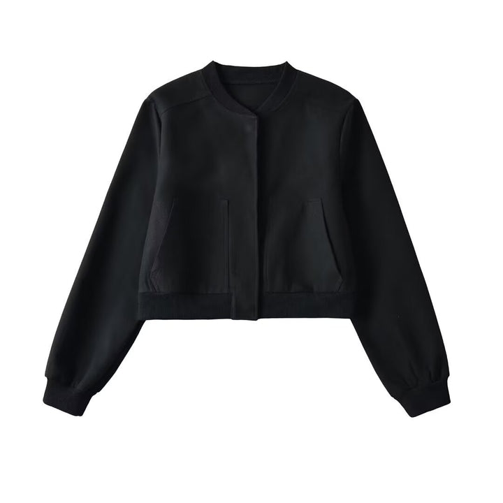 Damen lässige cropped Sweatjacke mit Taschen Drune