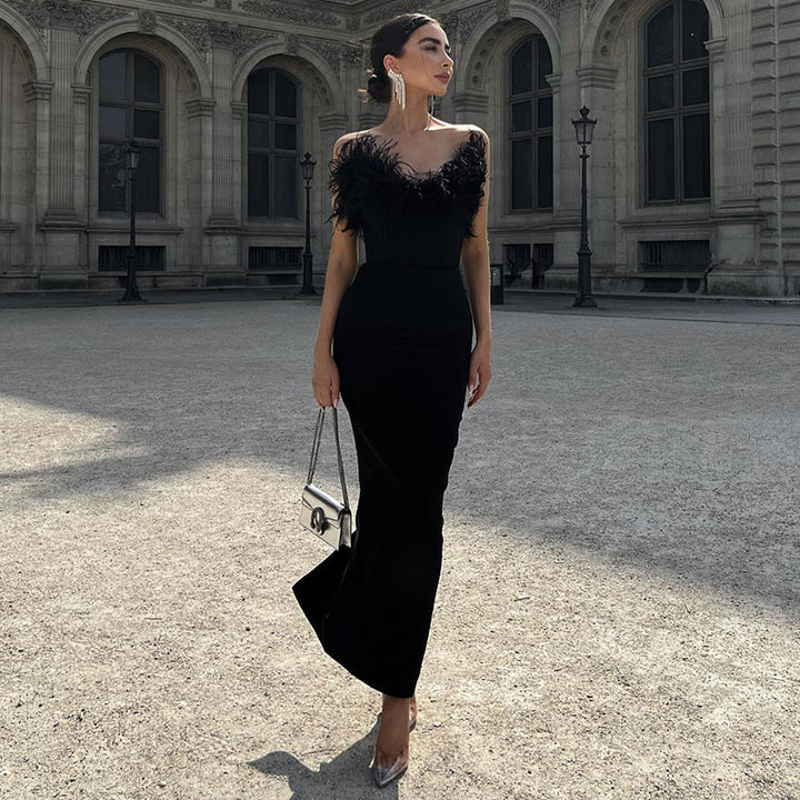 Damen Hochwertiges Sommerkleid mit feinem Spitzenbesatz Drune