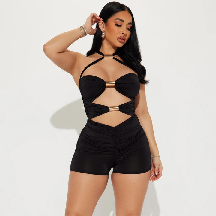 Damen Strandanzug mit elegantem Schleifen-Design und verstellbaren Trägern Drune
