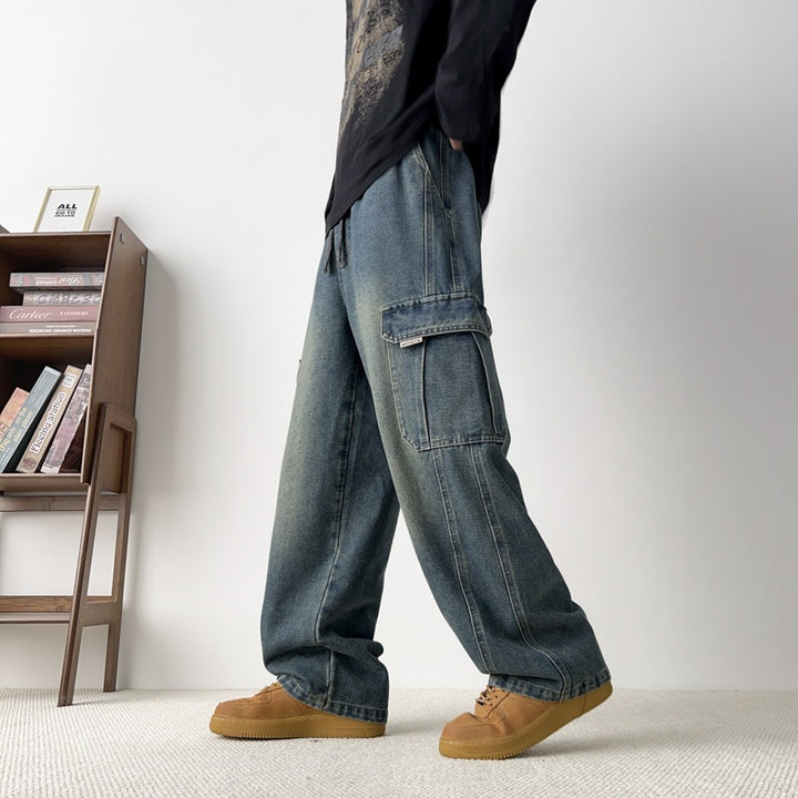 Herren Cargo-Jeans mit weitem Schnitt und Taschen Drune