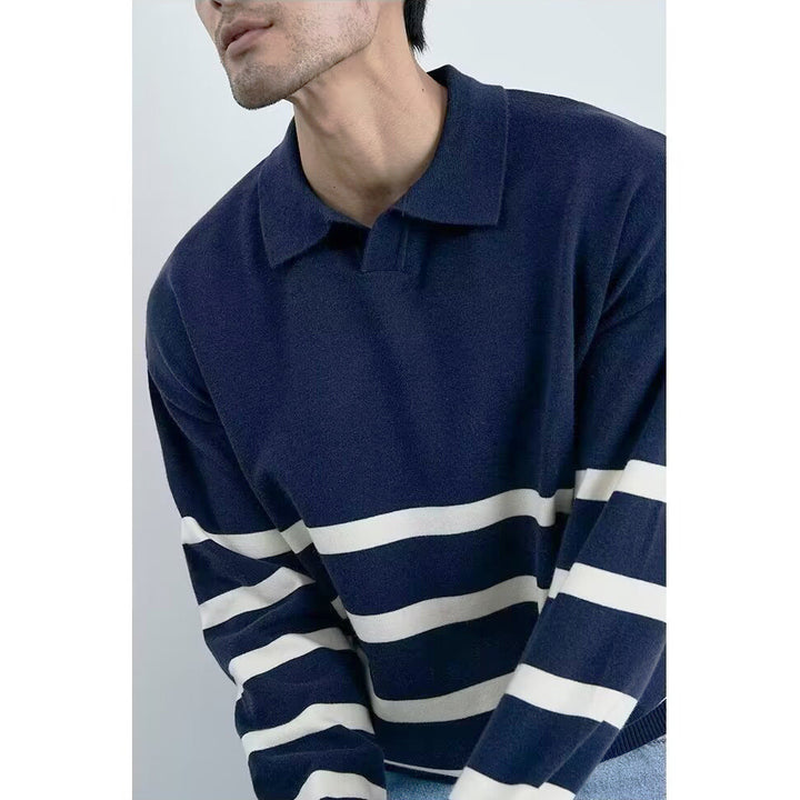 Herren Modisches Strickoberteil mit Streifen Drune