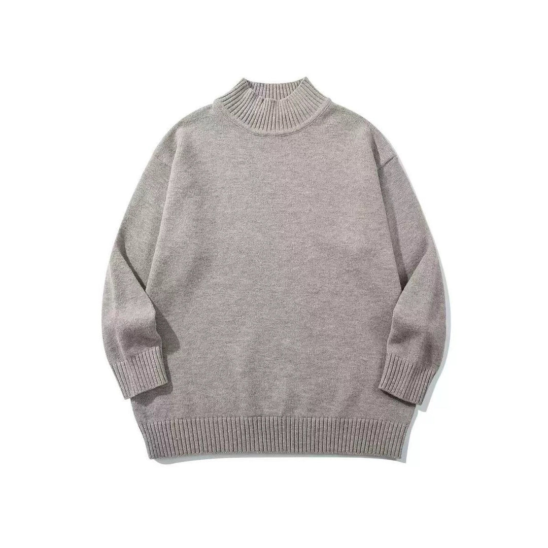 Unisex Oversize-Troyer-Pullover mit kurzem Stehkragen und breiten Rippenbündchen Drune