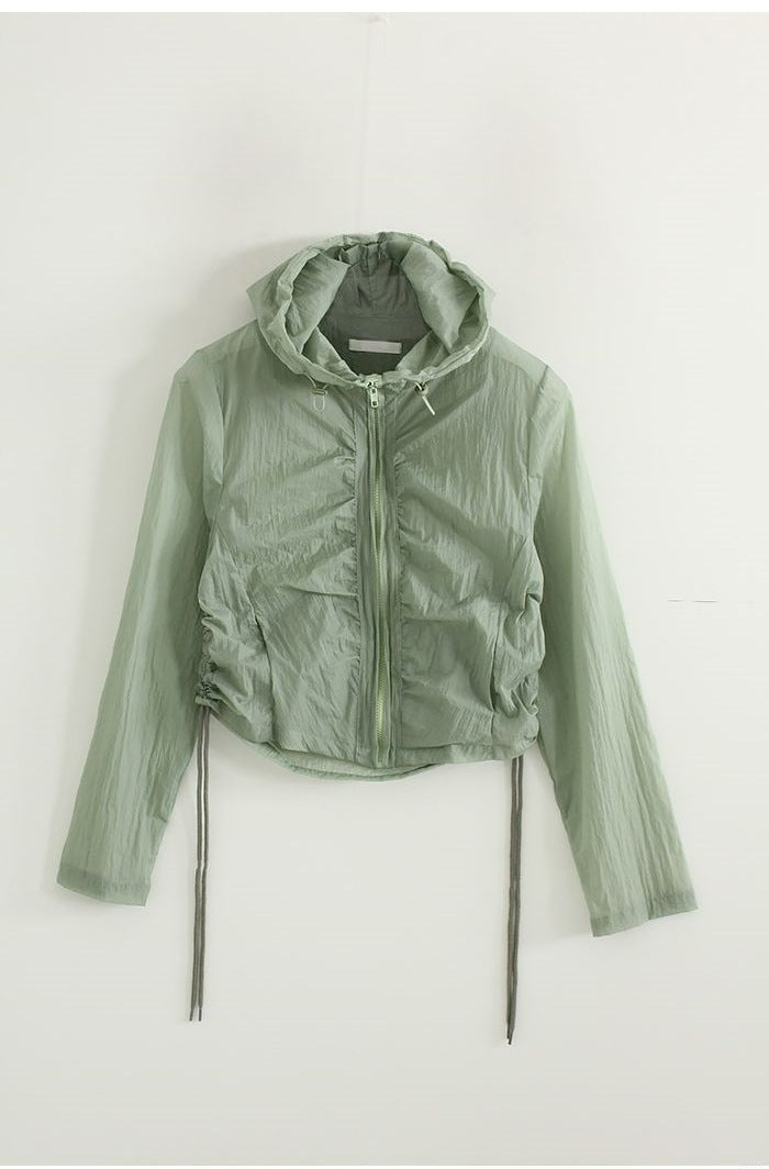 Damen luftige cropped Jacke mit verstellbarem Bund Drune