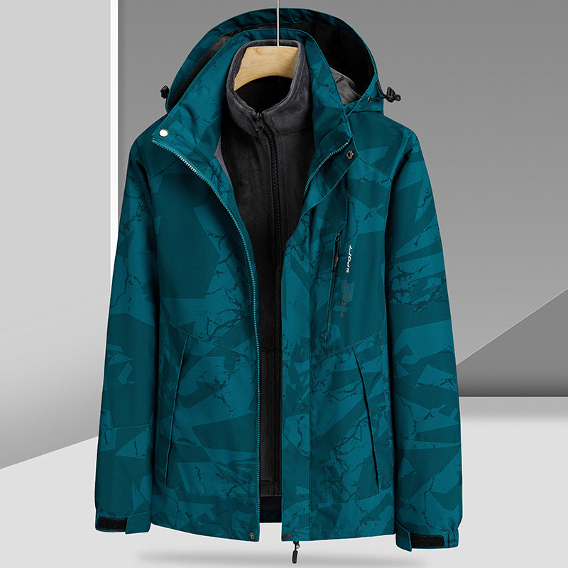 Herren Wasserabweisende Outdoor-Jacke mit integrierter Fleece-Innenjacke Drune
