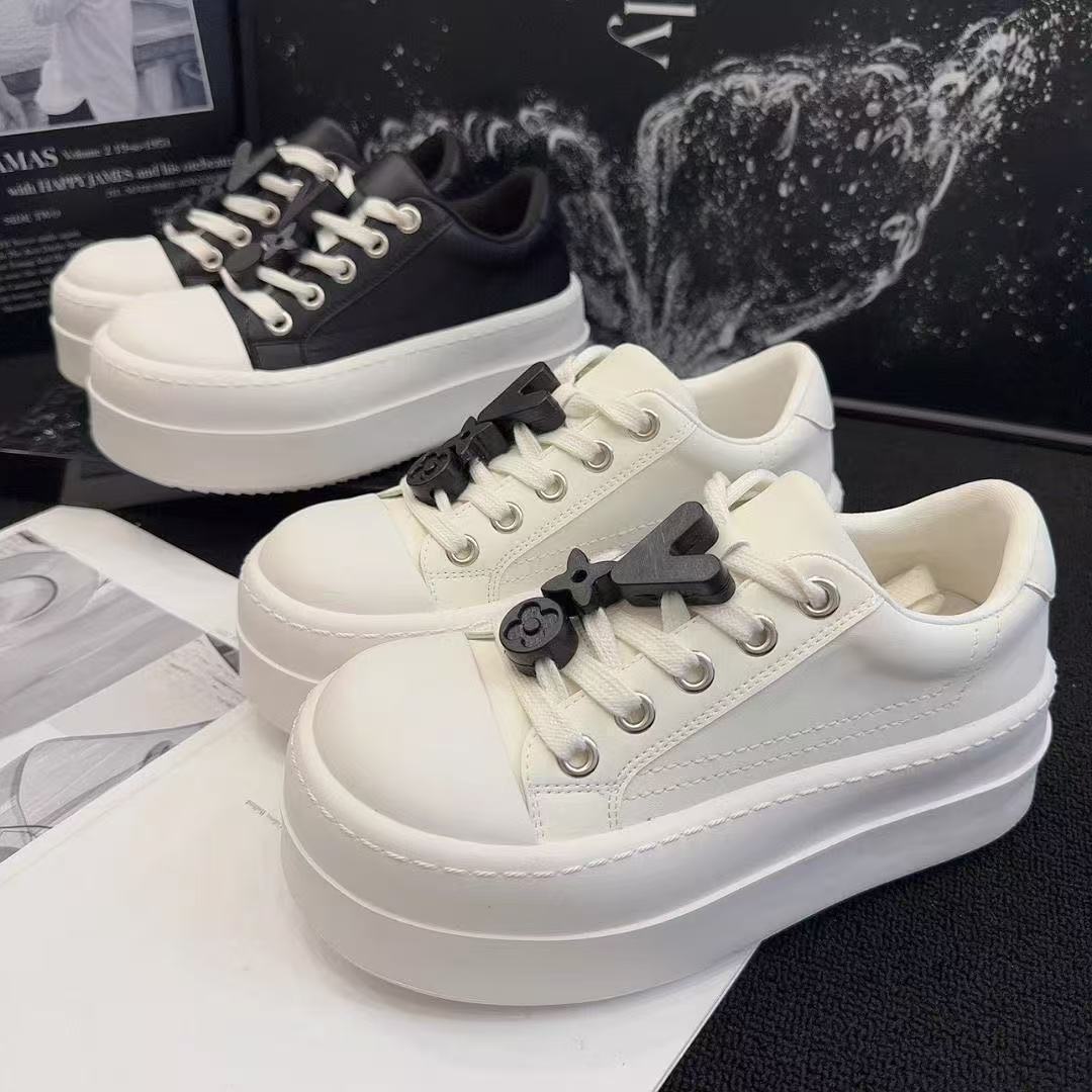 Damen Plateau Sneaker mit trendigem Design und elastischen Schnürsenkeln Drune
