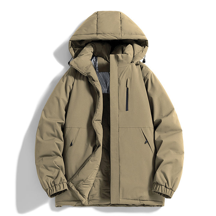 Herren Technischer Steppparka mit Kapuze, Thermo-Isolierung und Brust-Reißverschlusstasche Drune