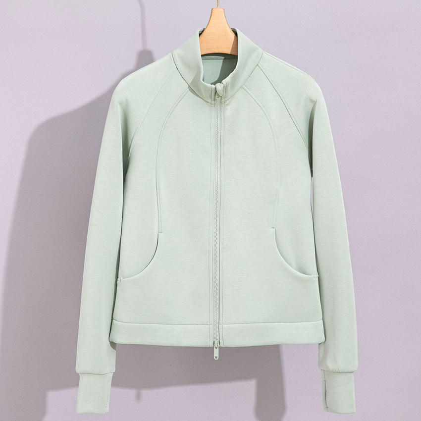 Damen Performance-Trainingsjacke mit Stehkragen und Daumenloch Drune