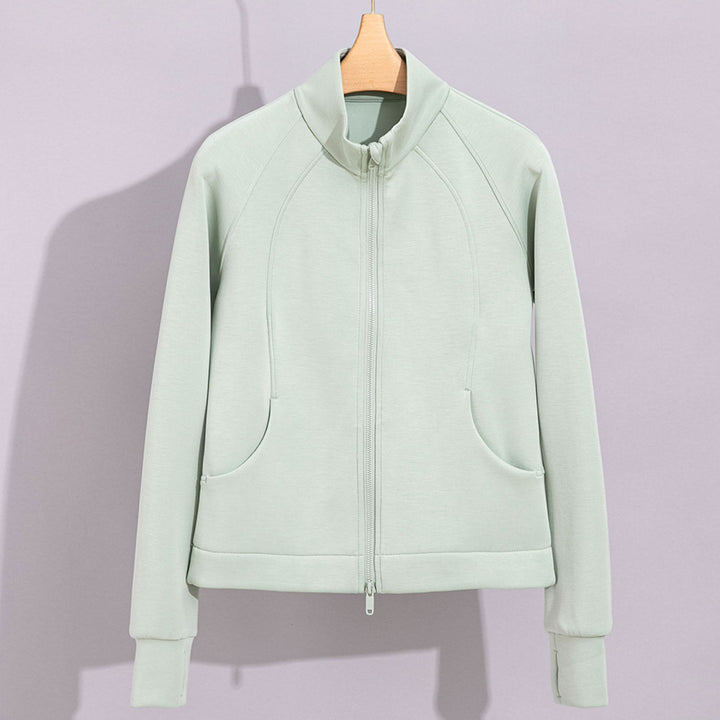 Damen Performance-Trainingsjacke mit Stehkragen und Daumenloch Drune