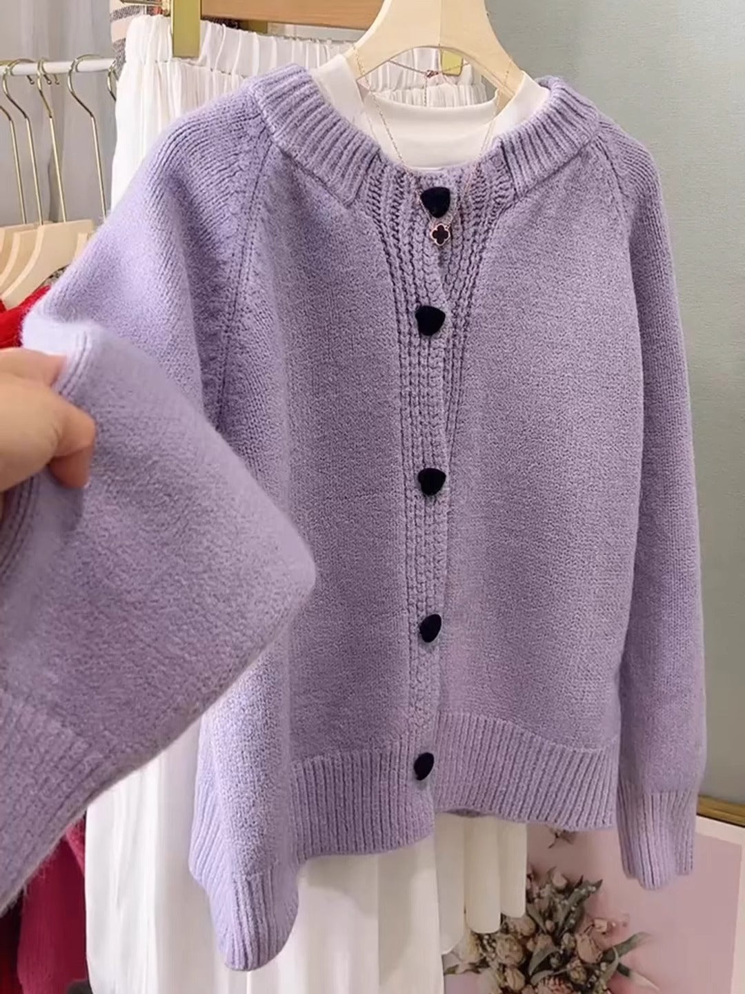 Damen Kuschelige Strickjacke Drune