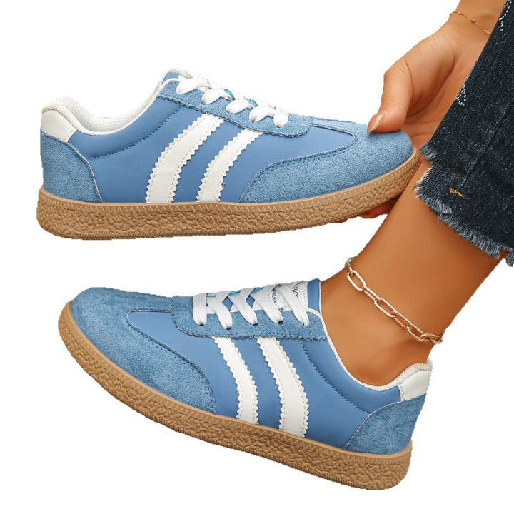 Damen Retro-Sneaker mit Velours-Overlays, Zierstreifen und profildetails Drune