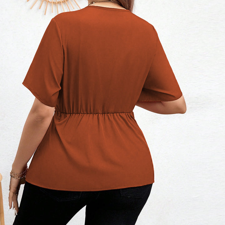 Damen Wickelbluse mit asymmetrischem Saum und Taillengürtel Drune