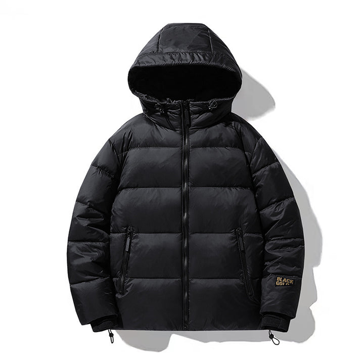 Herren Volumen-Steppjacke mit Kapuze, wasserabweisender Shell und Kordelzug Drune