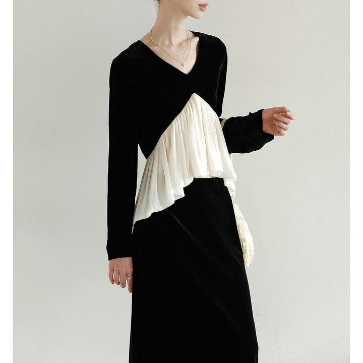 Damen Elegante Bluse mit Drapierung Drune