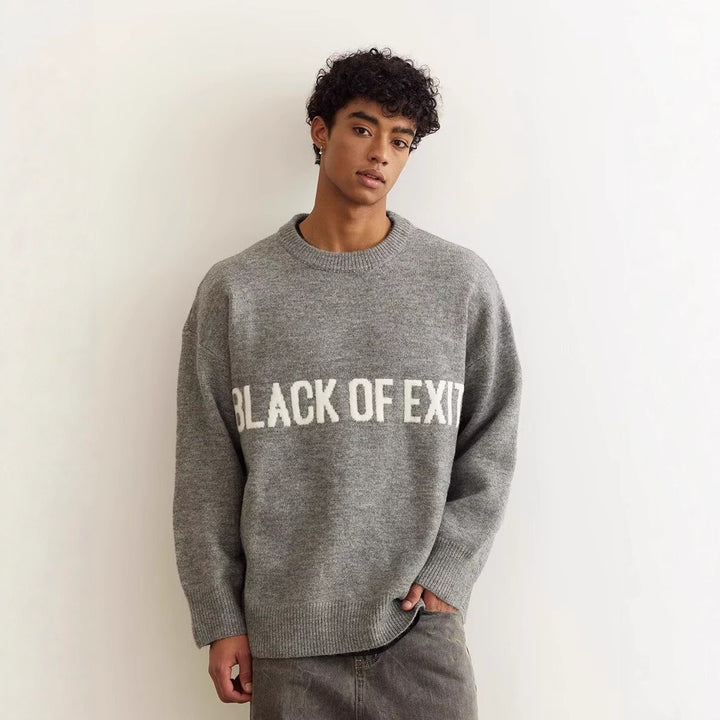 Damen Lässiger Oversized Pullover mit kreativem Schriftzug Drune