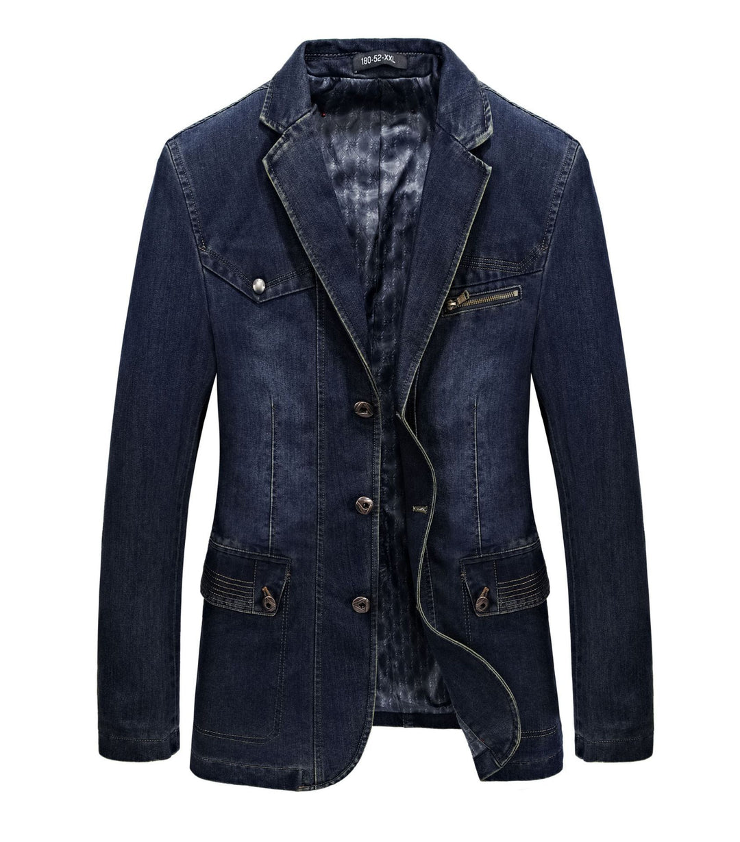 Herren Modische Denim Blazerjacke Drune