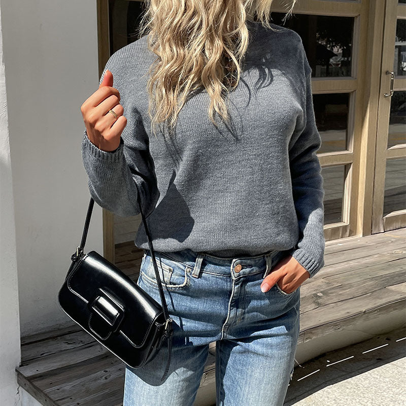 Damen Feinstrickpullover mit Rundhalsausschnitt und leichter Oversize-Passform Drune