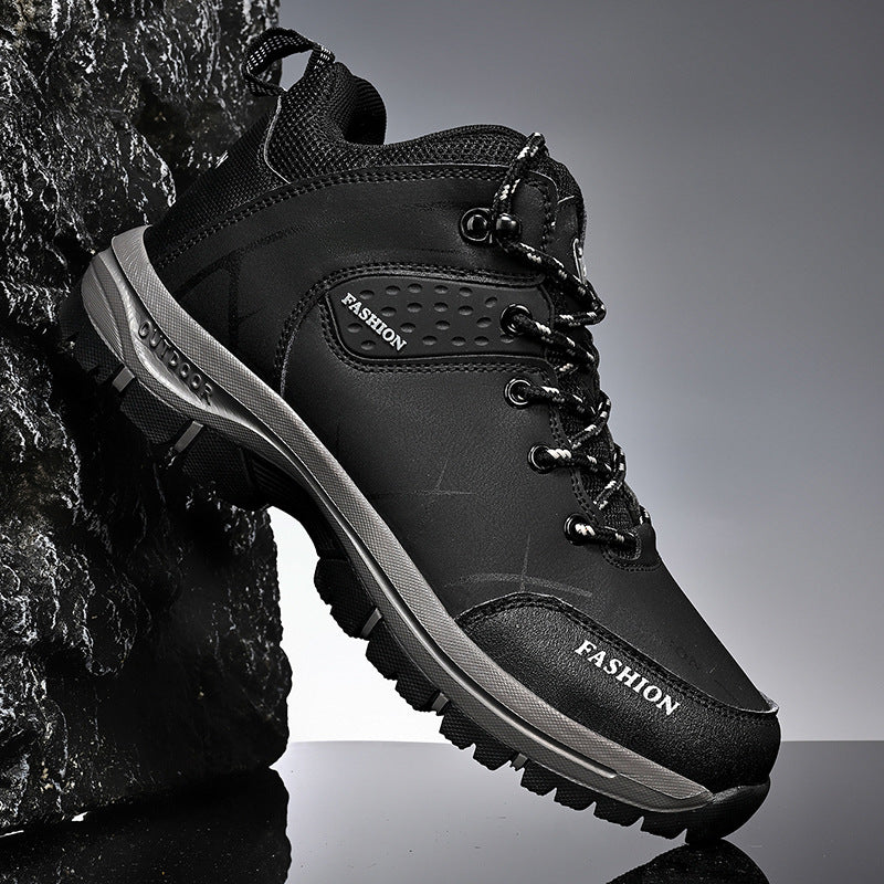 Herren knöchelhoher Outdoor‑Trekkingstiefel aus robustem Synthetik mit verstärkter Zehenkappe und griffiger Mehrzonen‑Profilsohle Drune