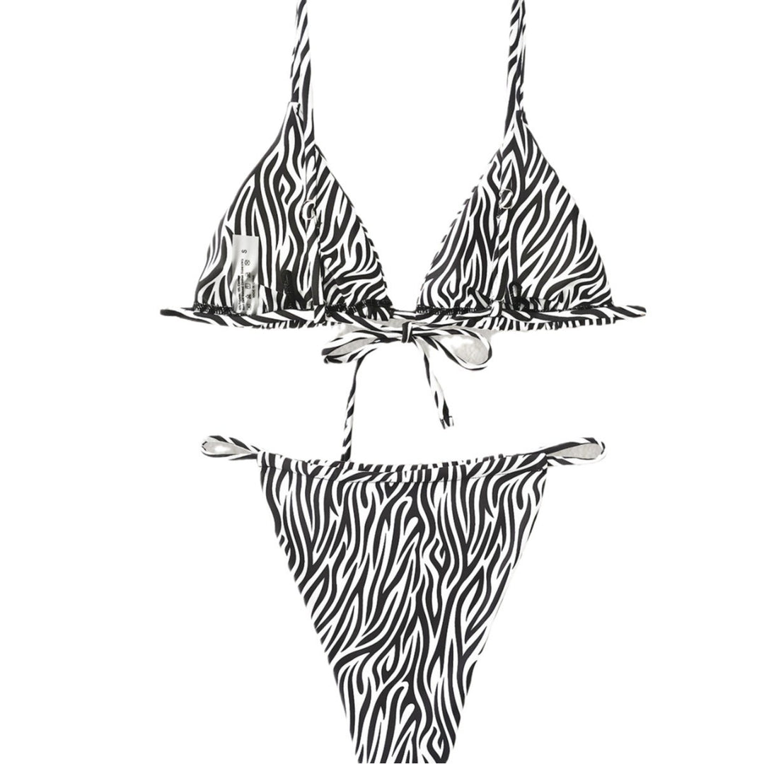 Damen Triangel-Bikini mit spannendem Zebra-Design und verstellbaren Trägern Drune