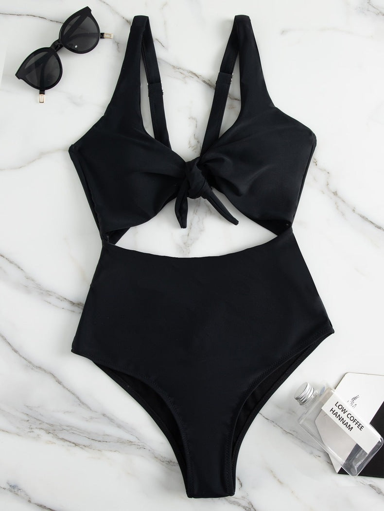 Damen Triangel-Bikini-Set mit verstellbarem Knotendesign Drune